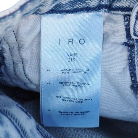 IRO Inahe Bleached‎ High Rise Raw Hem Ankle Acid Wash Jeans Women's 2/34 Short - Picture 4 of 12